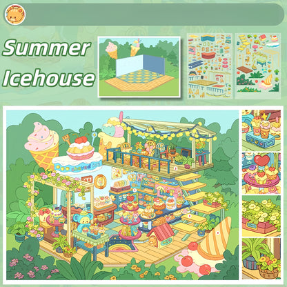 Childhood Dreams 3D Sticker | 4 Cute Miniature Scenes