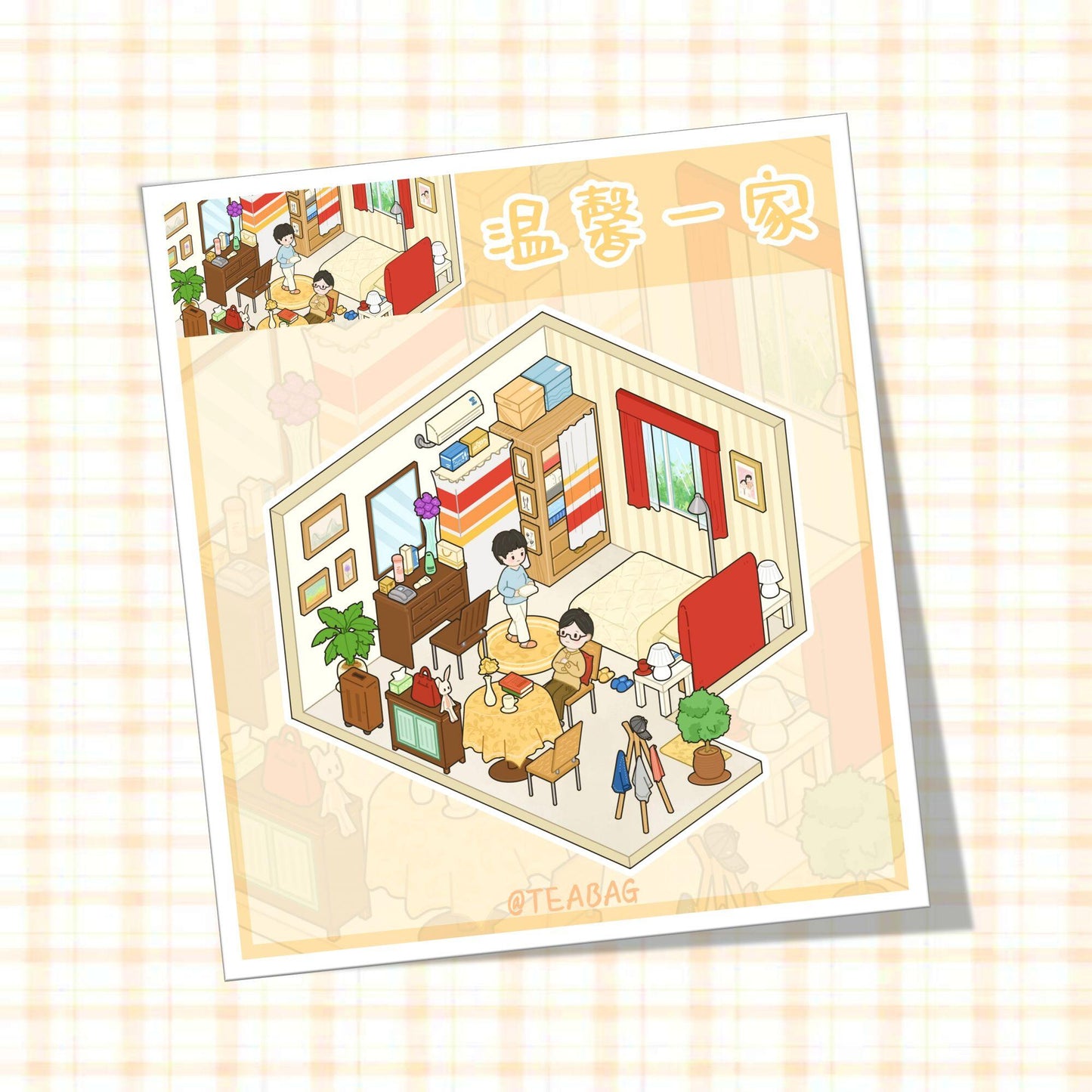 A Warm Family 3D Sticker | 5 Cute Miniature Scenes