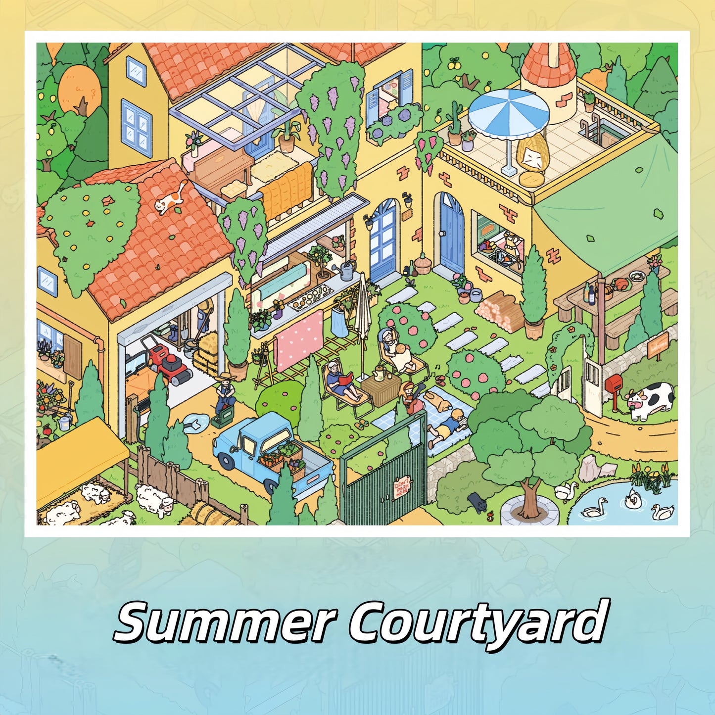 Summer Slow 3D Sticker | 2 Cute Miniature Scenes