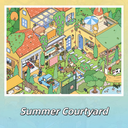 Summer Slow 3D Sticker | 2 Cute Miniature Scenes
