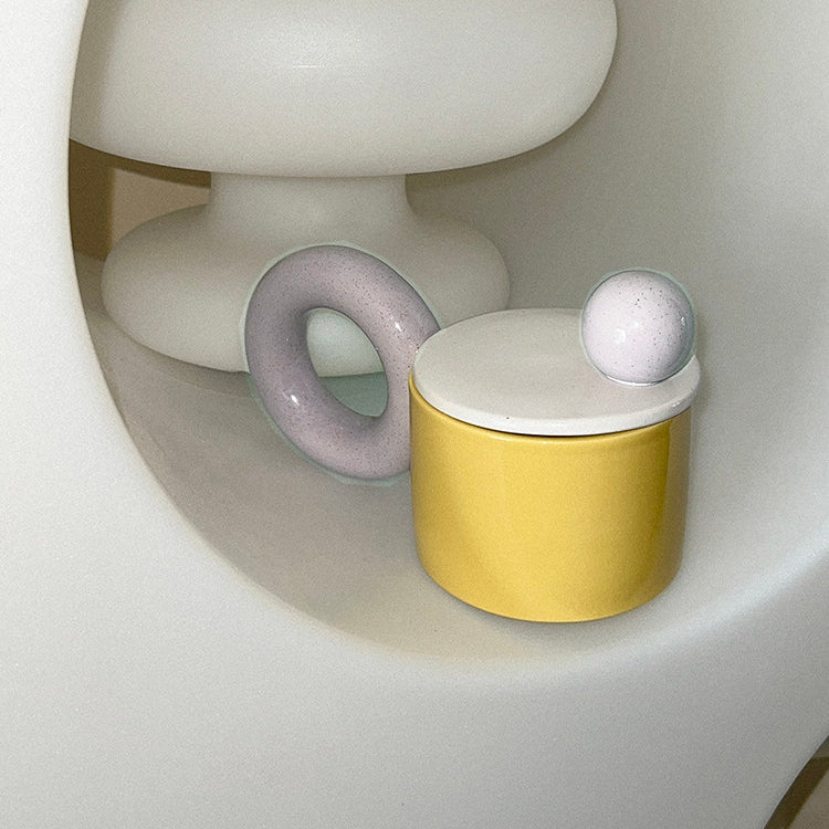 Donut Large Handle with Lid Ceramic Mug