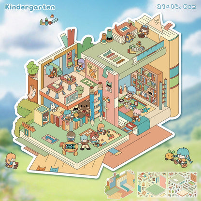 Cute Daily Life 3D Sticker | 4 Cute Miniature Scenes
