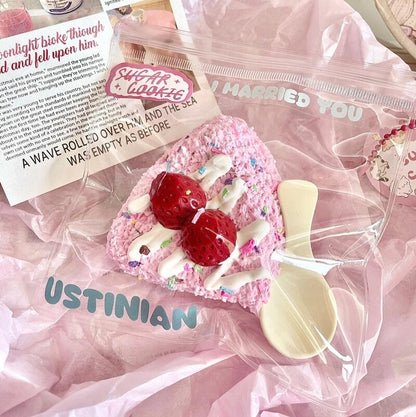 Pink Strawberry Rice Ball Squishy