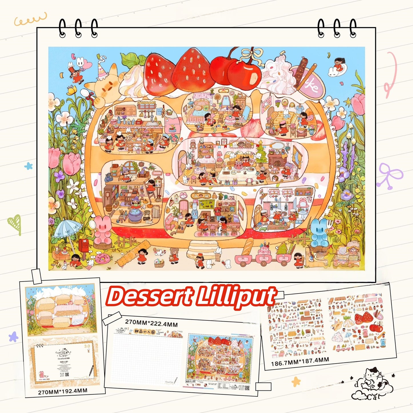 Little Feast 3D Sticker | 3 Cute Miniature Scenes