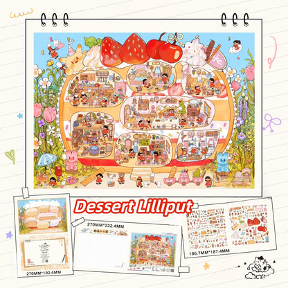Little Feast 3D Sticker | 3 Cute Miniature Scenes