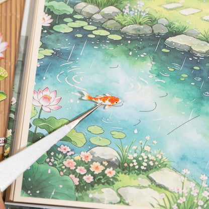 Four Seasons in the Quiet Courtyard 3D Sticker Book
