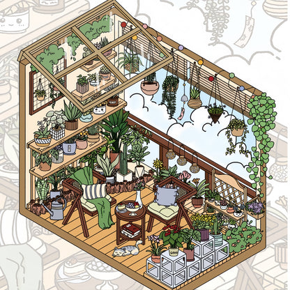Comfortable Home 3D Sticker | 3 Cute Miniature Scenes