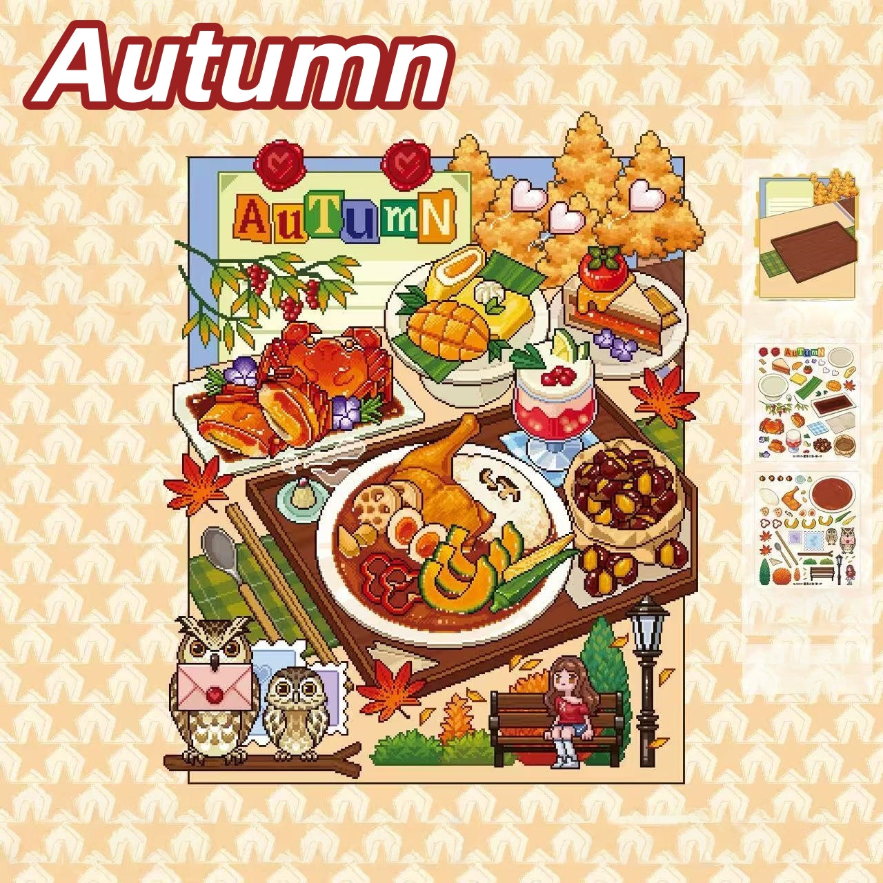 Four Seasons' Cuisine 3D Sticker | 4 Cute Miniature Scenes