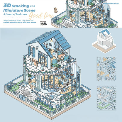 Sakura’s Home 3D Sticker | 6 Cute Miniature Scenes
