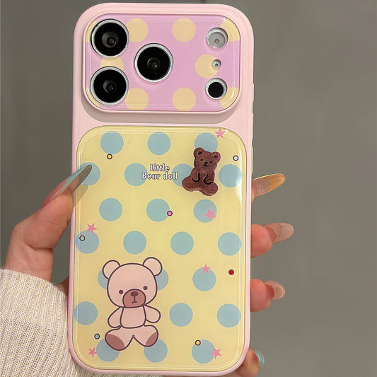 Polka Dot Bear Plush Acrylic Phone Case