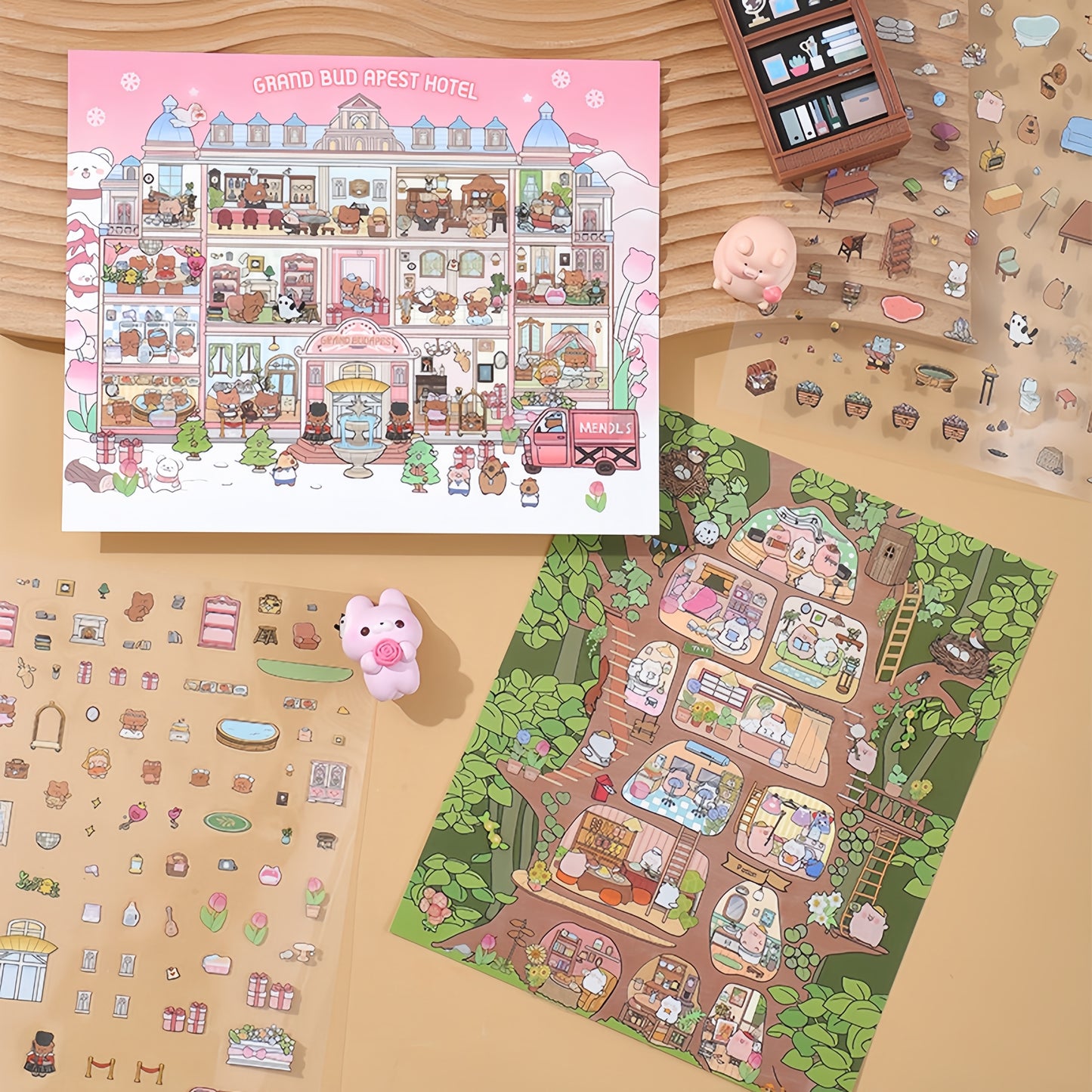 Dream Dwellings 3D Sticker | 4 Cute Miniature Scenes