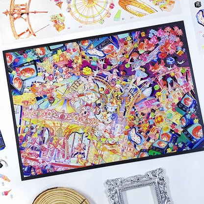 Divine Revelry 3D Sticker | 2 Cute Miniature Scenes