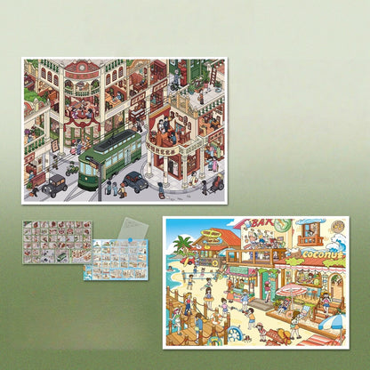Summer Memories 3D Sticker | 2 Cute Miniature Scenes
