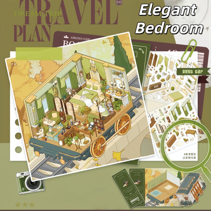 The Greenwich Special Train 3D Sticker | 3 Cute Miniature Scenes
