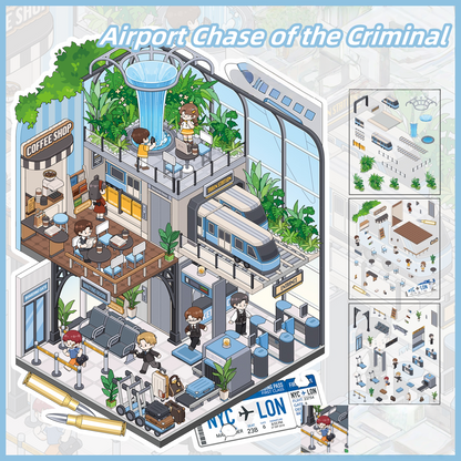 Secret Agent 3D Sticker | 4 Cute Miniature Scenes