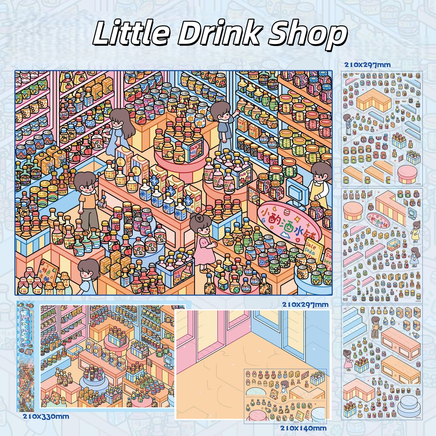 Daily Bites & Stoves 3D Sticker | 4 Cute Miniature Scenes