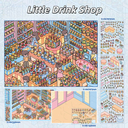 Daily Bites & Stoves 3D Sticker | 4 Cute Miniature Scenes