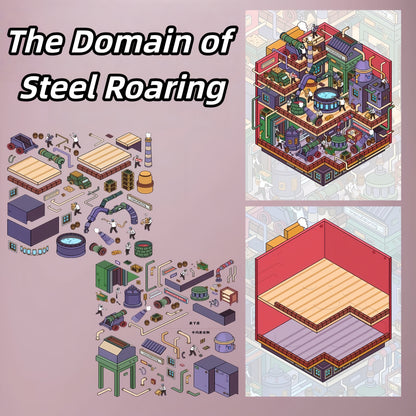 Mechanical Fantasy Park 3D Sticker | 3 Cute Miniature Scenes