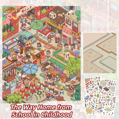 Colorful Life 3D Sticker | 6 Cute Miniature Scenes