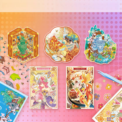 Historical Fantasy 3D Sticker | 5 Cute Miniature Scenes