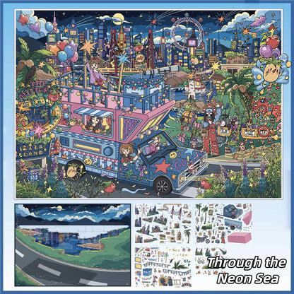 Journeys Beyond 3D Sticker | 4 Cute Miniature Scenes