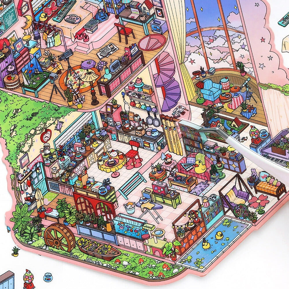 Dream Home 3D Sticker | 2 Cute Miniature Scenes