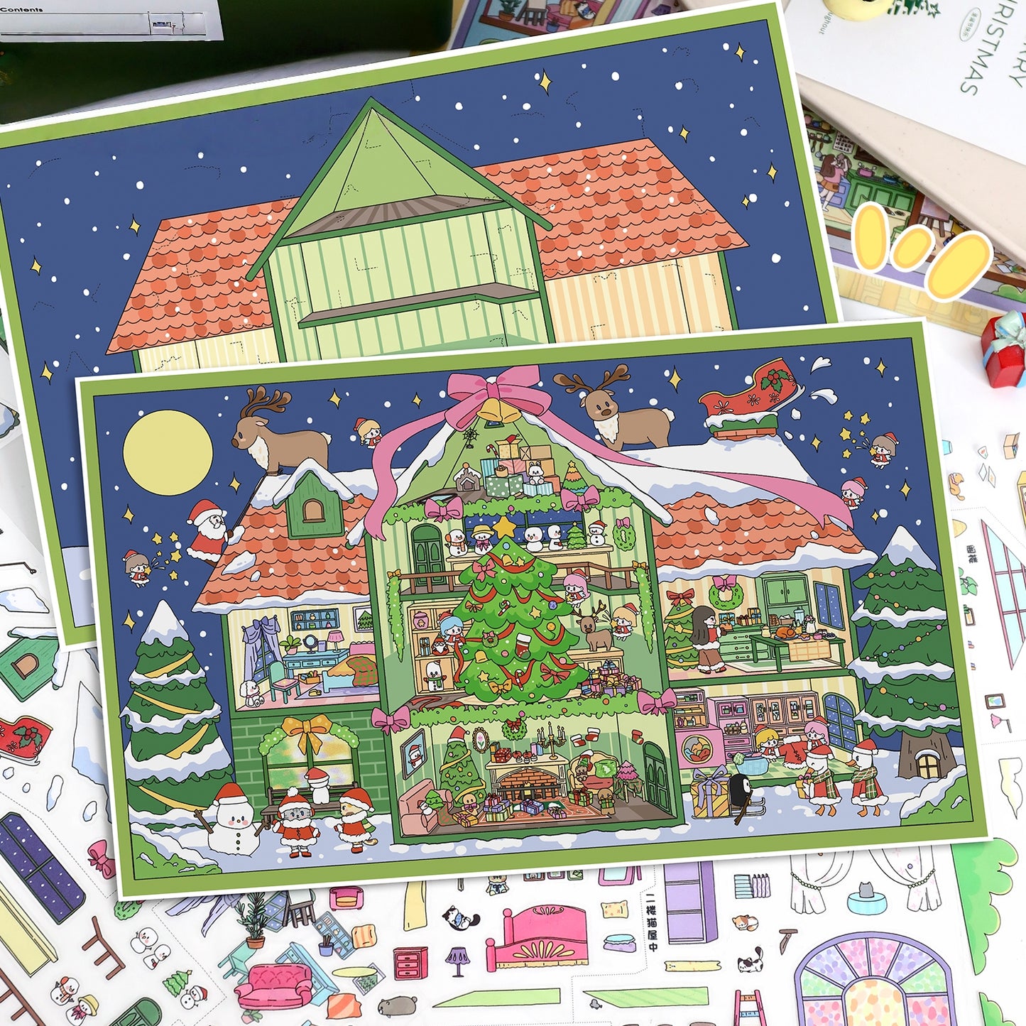 Dreamy House 3D Sticker | 2 Cute Miniature Scenes