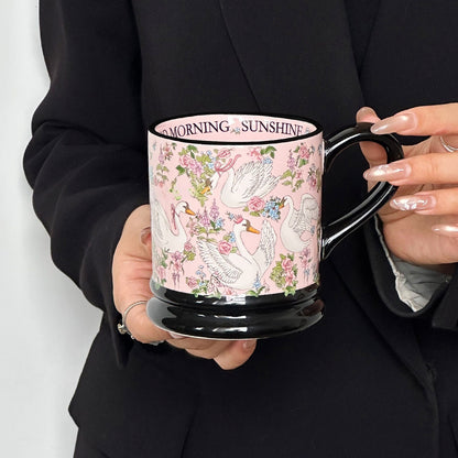 Pink Swan Ceramic Mug