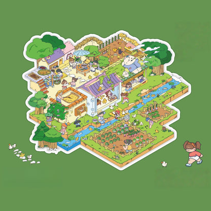 Grandma's Home 3D Sticker | 2 Cute Miniature Scenes