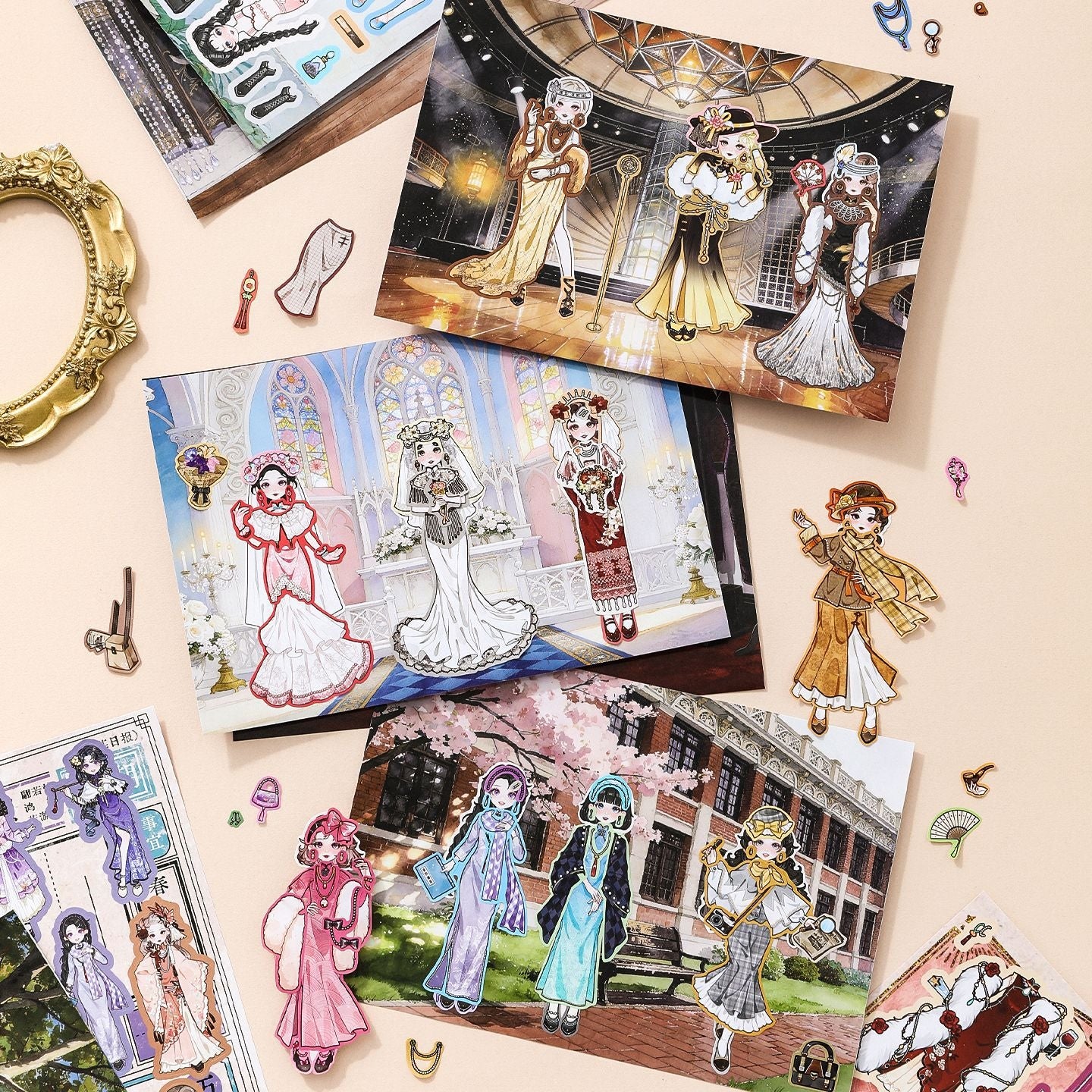 Peerless Elegance Dress Up 3D Sticker Book