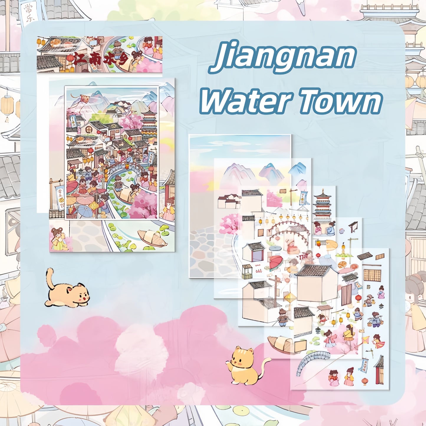 Travel Guide 3D Sticker | 4 Cute Miniature Scenes