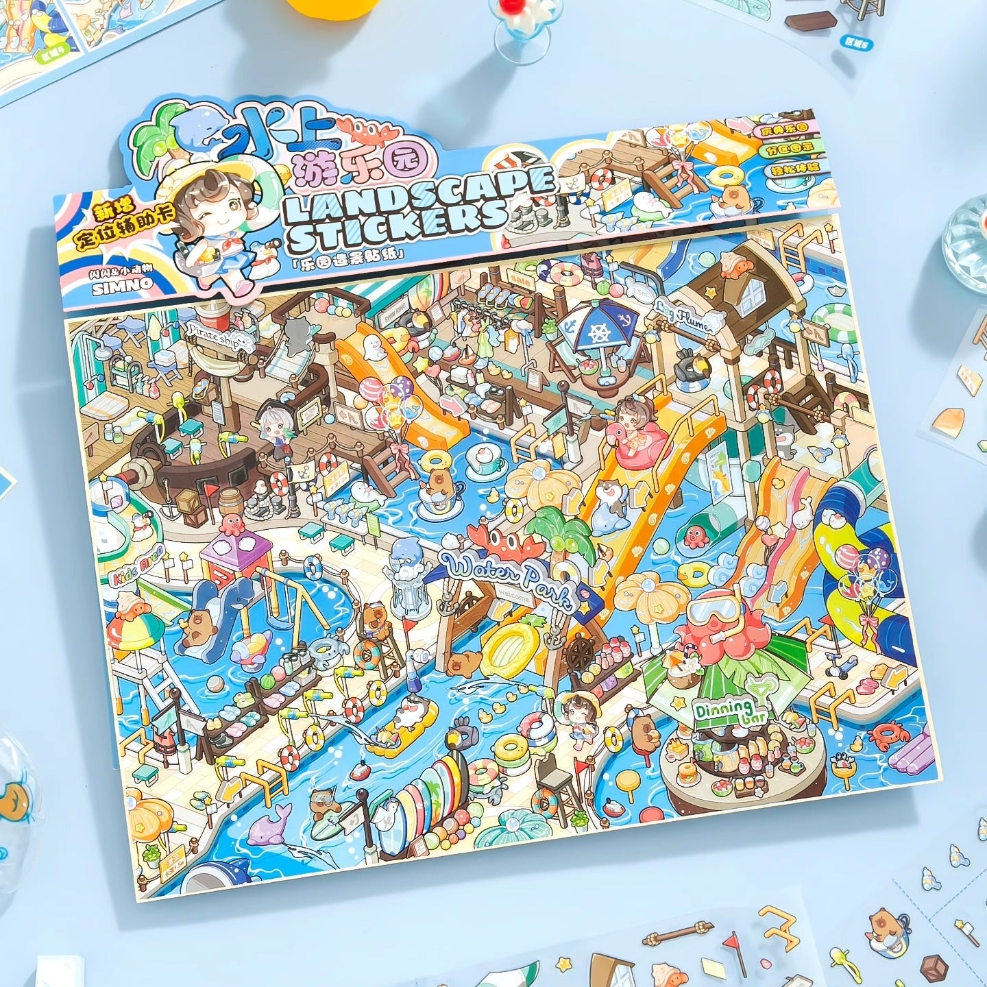 Streetscape 3D Sticker | 2 Cute Miniature Scenes