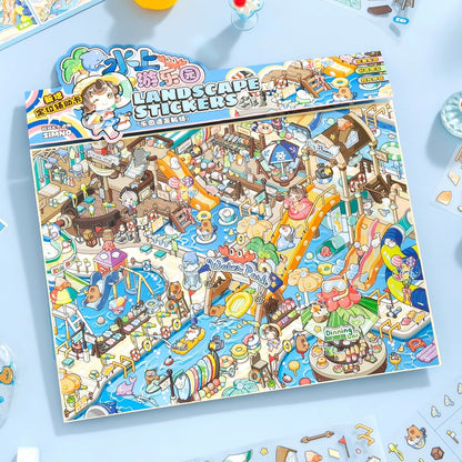 Streetscape 3D Sticker | 2 Cute Miniature Scenes