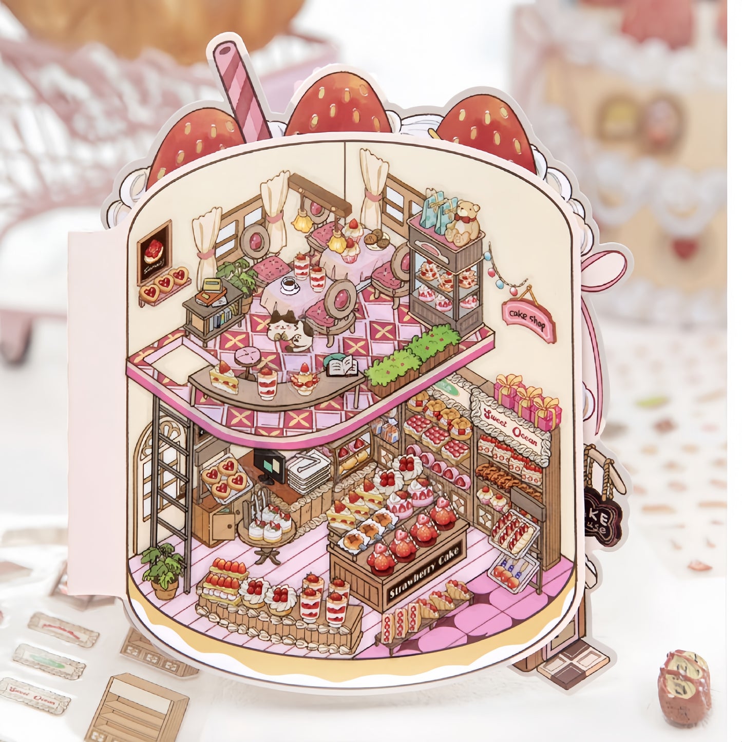 Restaurant Series 3D Sticker | 2 Cute Miniature Scenes