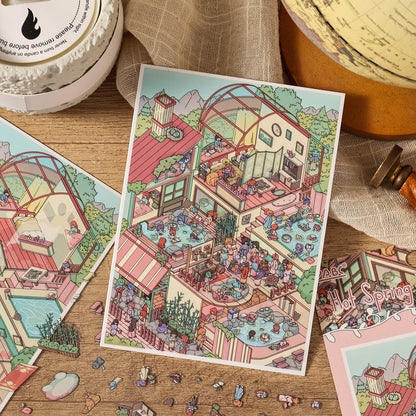 Adventure Notebook 3D Sticker | 4 Cute Miniature Scenes