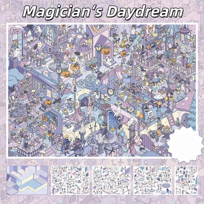 Mysterious Moments 3D Sticker | 4 Cute Miniature Scenes
