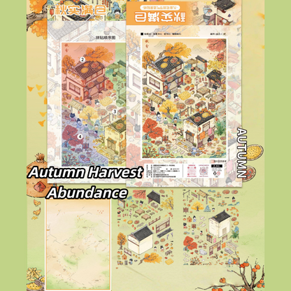 Around the Year 3D Sticker | 4 Cute Miniature Scenes