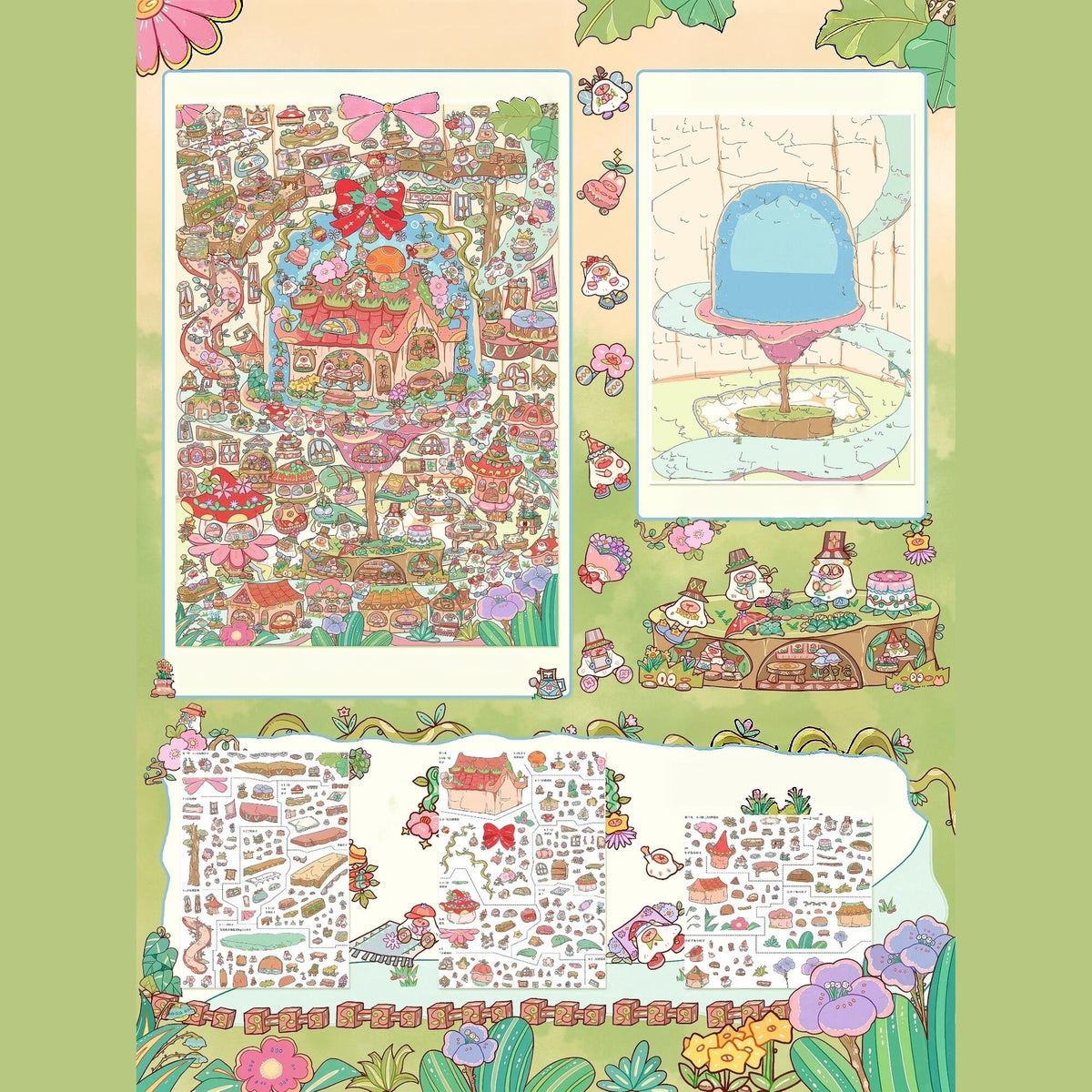 Animal Forest 3D Sticker | 3 Cute Miniature Scenes