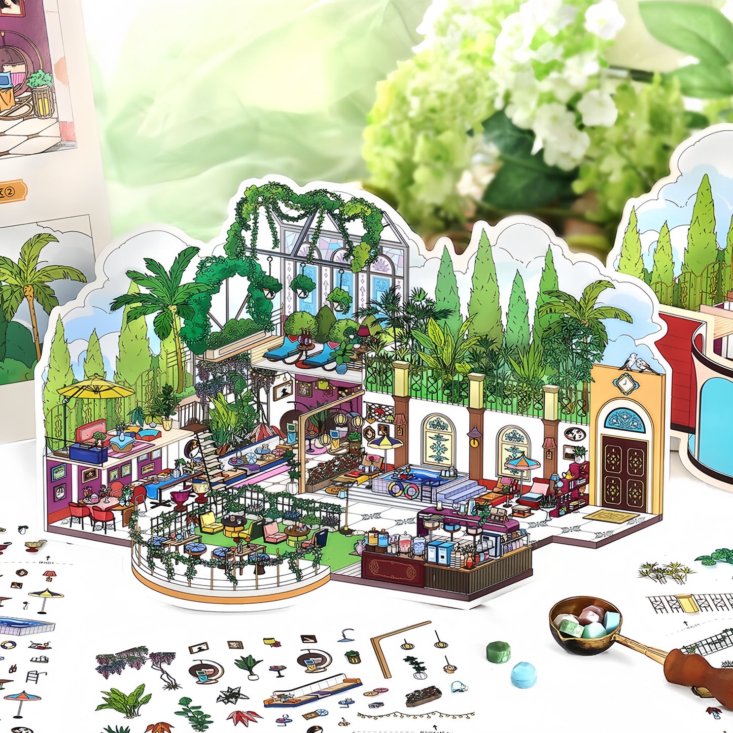 Rome Hotel 3D Sticker | 4 Cute Miniature Scenes