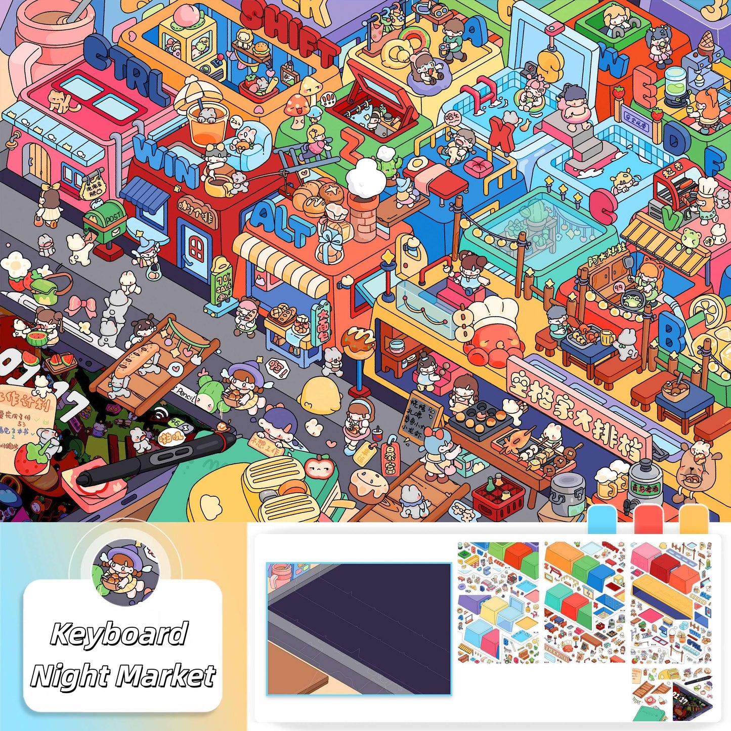 Travel Diary 3D Sticker | 2 Cute Miniature Scenes