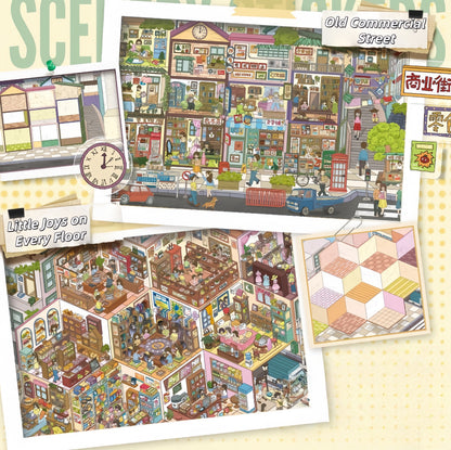 Stories Between Floors 3D Sticker | 2 Cute Miniature Scenes