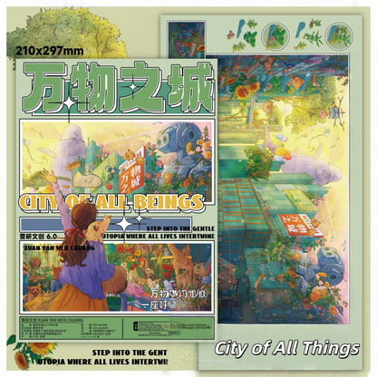 Green Worlds 3D Sticker | 4 Cute Miniature Scenes