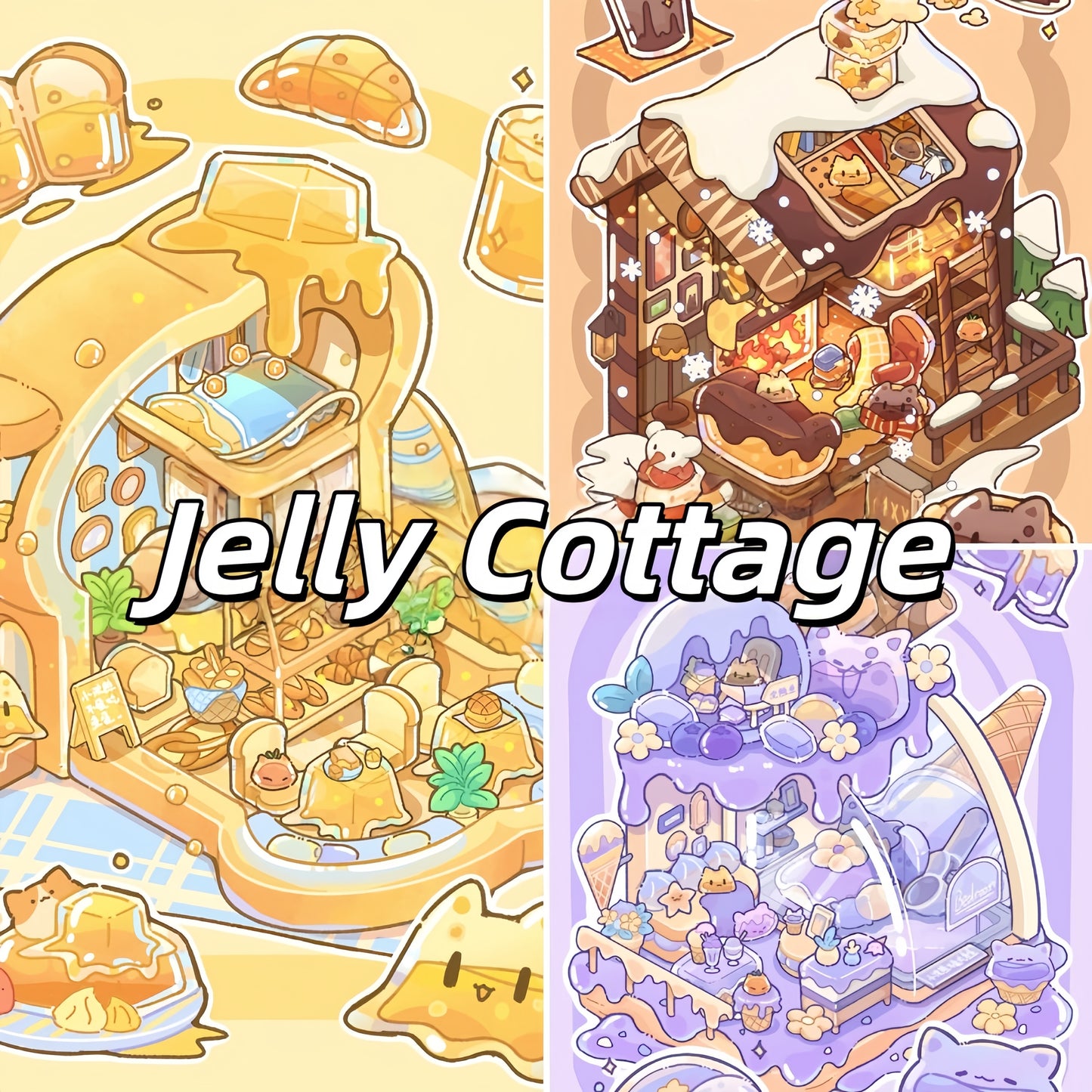 Jelly Cottage 3D Sticker | 3 Cute Miniature Scenes