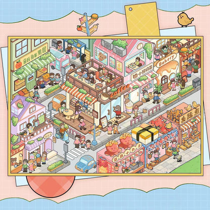 Streets of Flavor 3D Sticker | 5 Cute Miniature Scenes