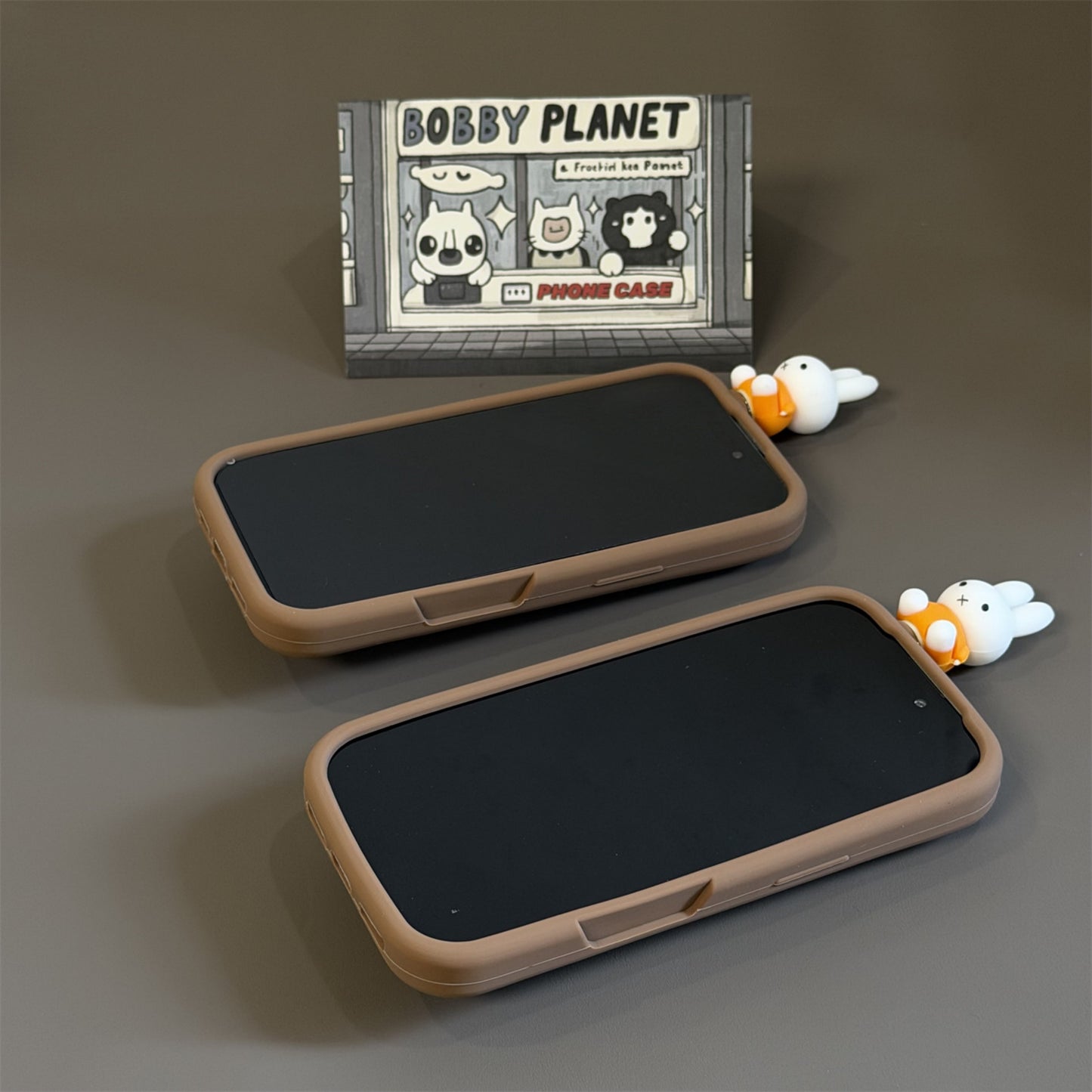 Black Miffy Stand Silicone Phone Case