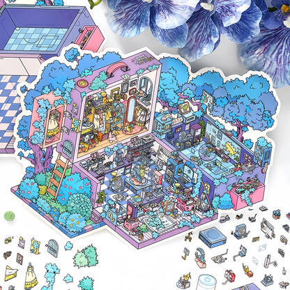 My Home 3D Sticker | 4 Cute Miniature Scenes