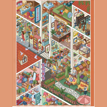 Street View Cubicles 3D Sticker Book