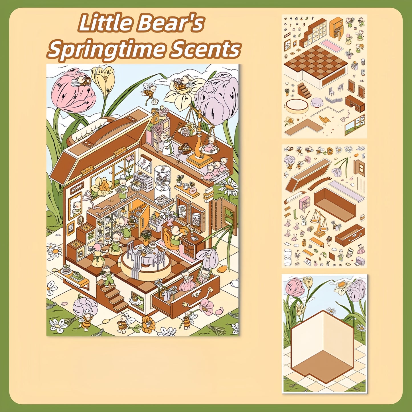 Tales of Whimsy 3D Sticker | 4 Cute Miniature Scenes