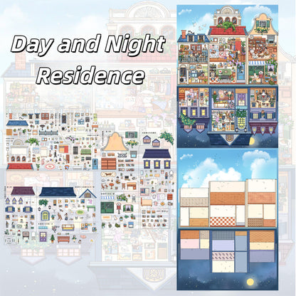 Old Residence 3D Sticker | 2 Cute Miniature Scenes