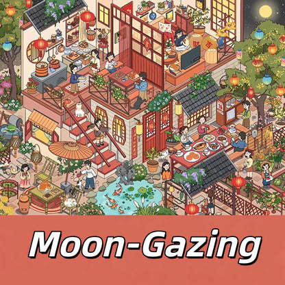 Mid-Autumn Festival 3D Sticker | 2 Cute Miniature Scenes